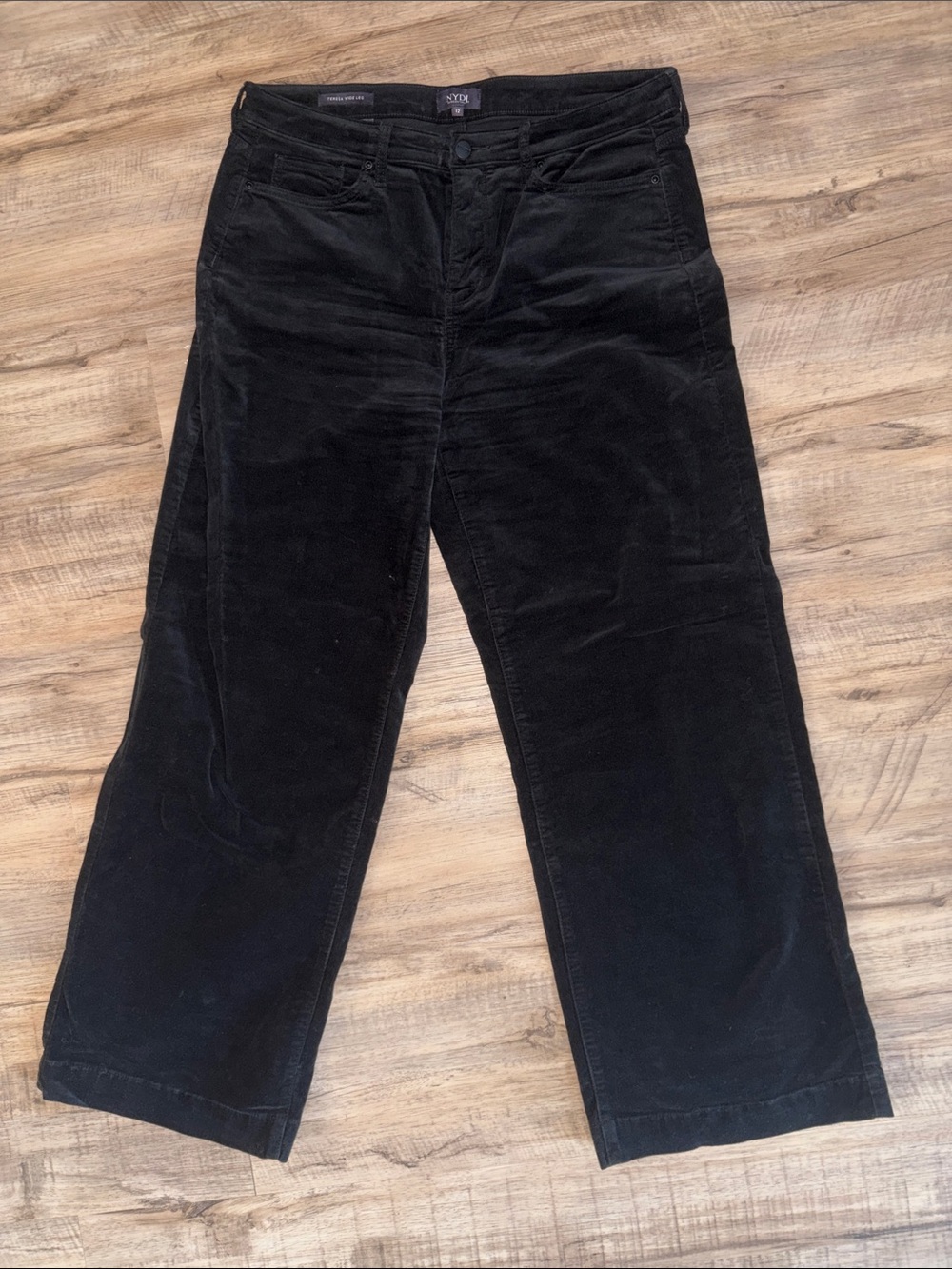 NYDJ Black Corduroy Pants - Teresa Wide Leg